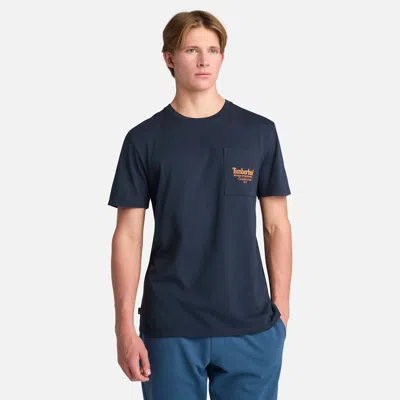 Timberland Men's Graphic Pocket Short-sleeve T-shirt In Blue
