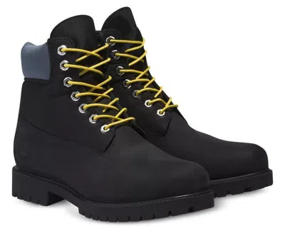 Pre-owned Timberland Men's Heritage 6'' Inch Waterproof Boot Blk Regeneratve Lthr A5rvz In Black