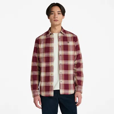 Timberland Men's Herringbone Flannel Check Shirt In Brown