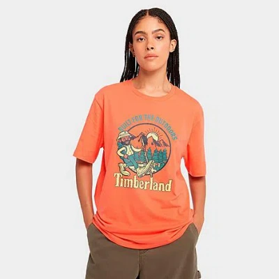 Timberland Men's Hike Out Graphic T-shirt In Hot Coral