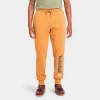 Timberland Men's Linear Logo Sweatpants In Orange