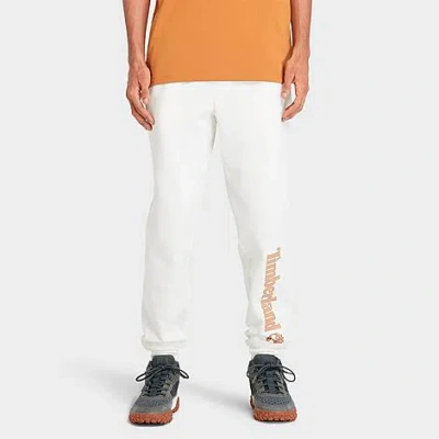 Timberland Men's Linear Logo Sweatpants In Vintage White