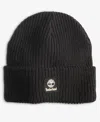 Timberland Men's Logo Cuff Fisherman Beanie In Black