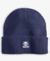 Timberland Men's Logo Cuff Fisherman Beanie In Blue