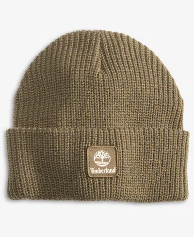 Timberland Men's Logo Cuff Fisherman Beanie In Green