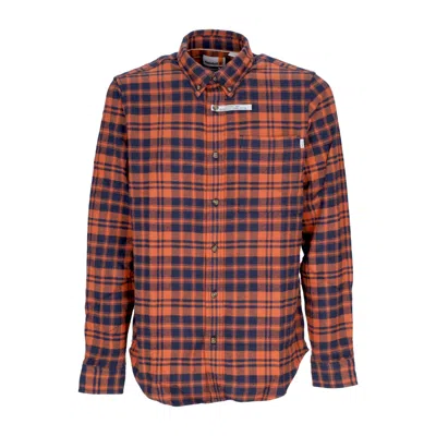 Timberland Men's Long Sleeve Shirt Heavy Flannel L/s Check Shirt Rust