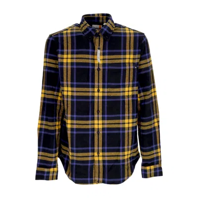 Timberland Men's Long Sleeve Shirt L/s Heavy Flannel Plaid Shirt Black
