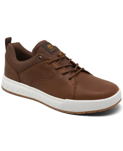 Timberland Men's Maple Grove Leather Low Casual Sneakers From Finish Line In Glazed Gin