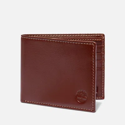Timberland Men's Milled Leather Bifold Wallet In Brown