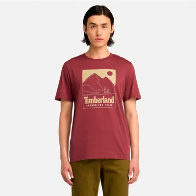 Timberland Men's Mountain Graphic Short Sleeve T-shirt In Red