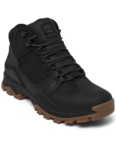 Timberland Men's Mt. Maddsen Mid Waterproof Hiking Boots From Finish Line In Black Full Grain