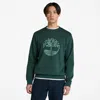 Timberland Men's Northwood Brushed Back Crewneck Sweatshirt In Green