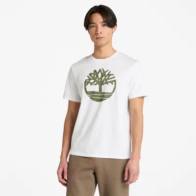Timberland Men's Northwood Floral Tree Logo Short-sleeve T-shirt In White