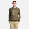 Timberland Men's Northwood Tree Logo Loopback Crew Neck Sweatshirt In Brown