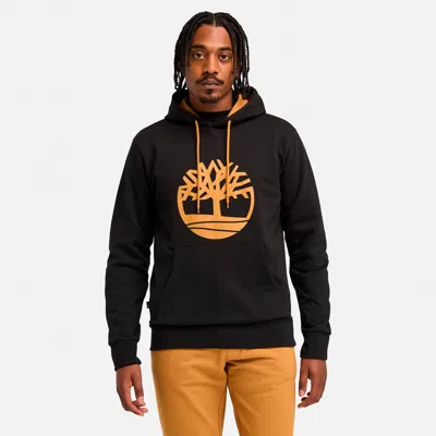 Timberland Men's Northwood Us Tree Logo Brushback Hoodie In Black
