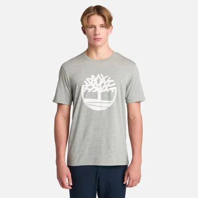 Timberland Men's Northwood Us Tree Logo Short Sleeve T-shirt In Grey