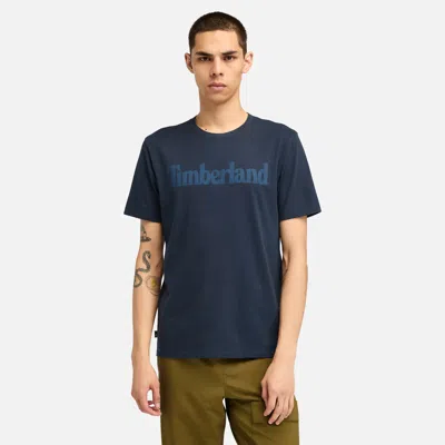 Timberland Men's Northwood Us Wordmark Logo Short Sleeve T-shirt In Blue