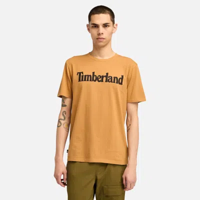 Timberland Men's Northwood Us Wordmark Logo Short Sleeve T-shirt In Orange