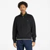Timberland Men's Oyster River Brushed Back Quarter-zip Sweatshirt In Black