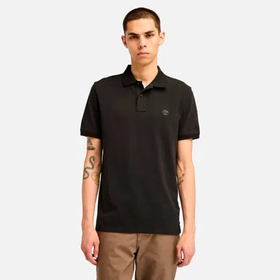 Timberland Men's Oyster River Chest Logo Short-sleeve Polo In Black