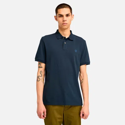 Timberland Men's Oyster River Chest Logo Short-sleeve Polo In Blue