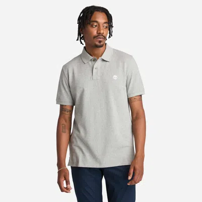 Timberland Men's Oyster River Chest Logo Short-sleeve Polo In Grey