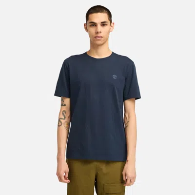 Timberland Men's Oyster River Us Chest Logo Short Sleeve T-shirt In Blue