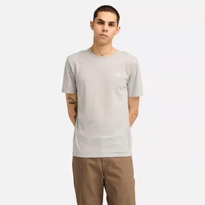 Timberland Men's Oyster River Us Chest Logo Short Sleeve T-shirt In Grey