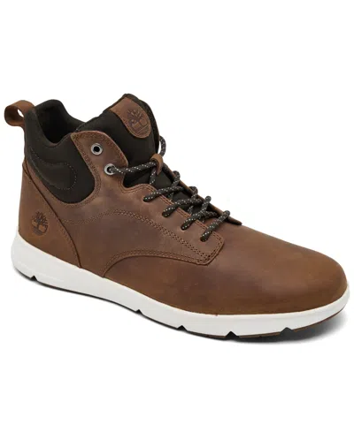 Timberland Men's Parker Street Leather Casual Sneakers From Finish Line In Brown