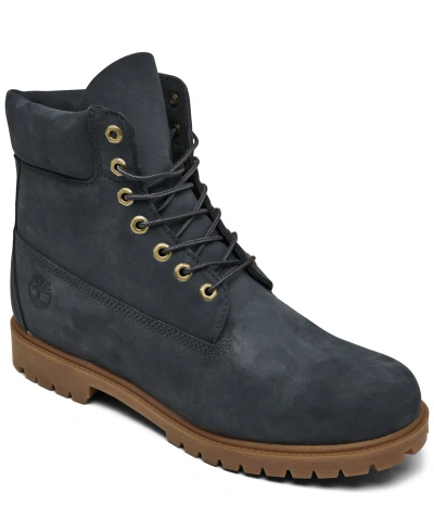 Timberland Men's Premium Water-resistant Boots From Finish Line In Dark Blue Nubuck