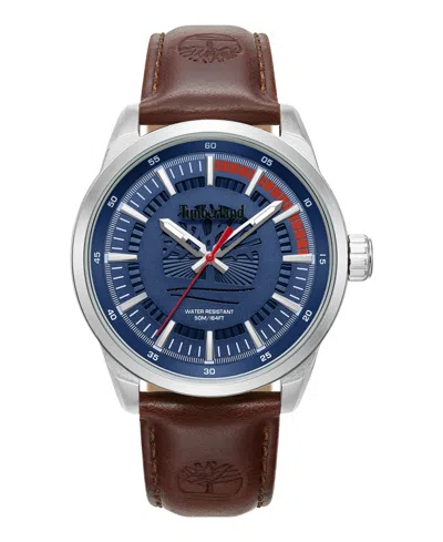 Timberland Men's Quartz Carrigan Leather Watch 44mm In Brown