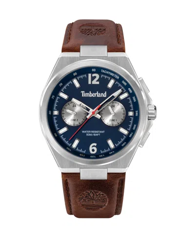 Timberland Men's Quartz Driscoll Leather Watch 43.5mm In Brown