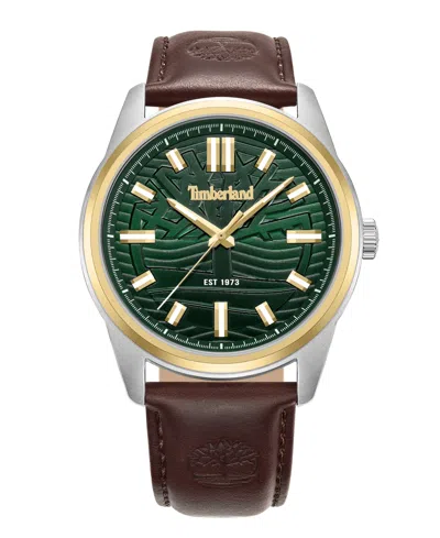 Timberland Men's Quartz Northbridge Leather Band Watch 46mm In Brown