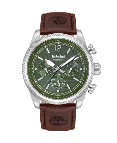 Timberland Men's Quartz Sport Hadlock Leather Watch 46mm In Brown