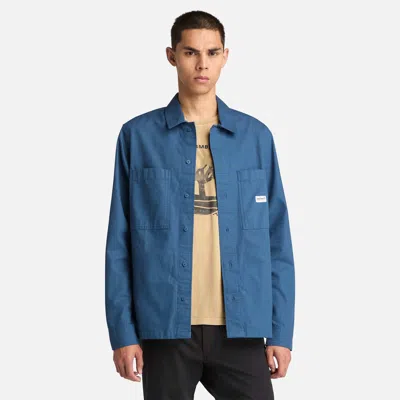 Timberland Men's Ripstop Utility Long-sleeve Overshirt In Blue