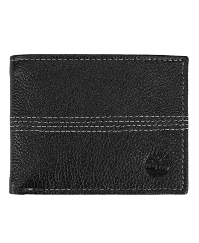 Timberland Men's Sportz Quad Billfold Leather Wallet In Black
