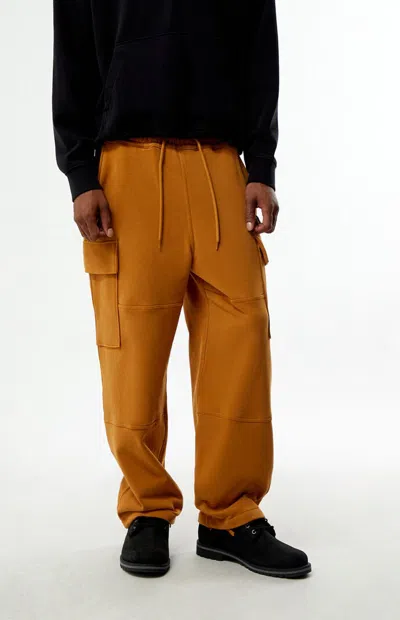 Timberland Men's Tan Baggy Cargo Sweatpants In Brown