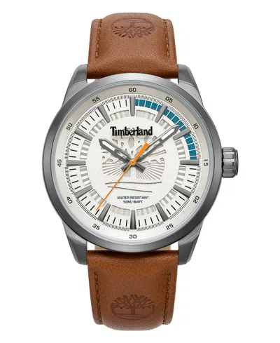 Timberland Men's Three-hand Quartz Brown Leather Watch 44mm