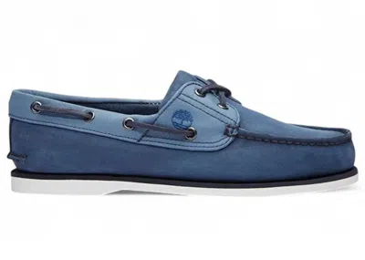 Pre-owned Timberland Men's  2eye Classic Boat Shoe Nubuck Sneakers In Dark Blue