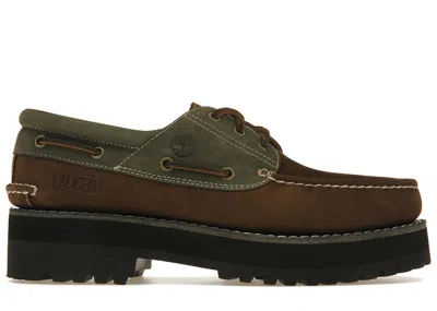 Pre-owned Timberland Men's  3eye Classic Lug Alife Sneakers In Dark Brown/green
