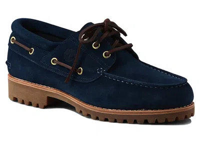 Pre-owned Timberland Men's  3eye Classic Lug Boat Shoe American Eagle Suede Sneakers In Navy Blue