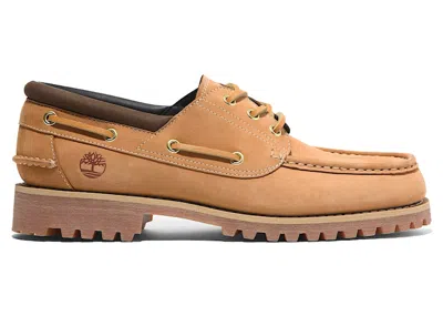 Pre-owned Timberland Men's  3eye Lug Handsewn Boat Shoe Sneakers In Wheat