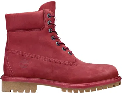 Pre-owned Timberland Men's  6" Boot Burgundy Nubuck Sneakers In Pomegranate