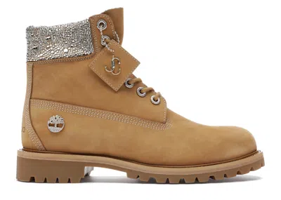 Pre-owned Timberland Men's  6" Boot Jimmy Choo Premium Swarovski Sneakers In Wheat/crystal