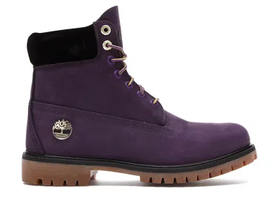 Pre-owned Timberland Men's  6" Boot Nba Los Angeles Lakers Sneakers In Dark Purple Nubuck
