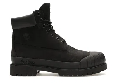 Pre-owned Timberland Men's  6" Boot Premium Bee Line Rubber Toe Wp Sneakers In Black Nubuck