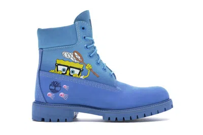 Pre-owned Timberland Men's  6" Boot Spongebob Blue Sneakers In Nebula Blue