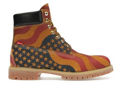 Pre-owned Timberland Men's  6" Boot Supreme Stars & Stripes Sneakers In Wheat