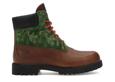 Pre-owned Timberland Men's  6" Heritage Premium Waterproof Boot Black Pioneers Sneakers In Medium Brown