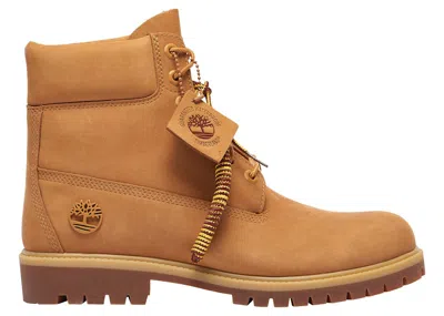 Pre-owned Timberland Men's  6" Heritage Premium Waterproof Boot Sneakers In Wheat Nubuck In Brown